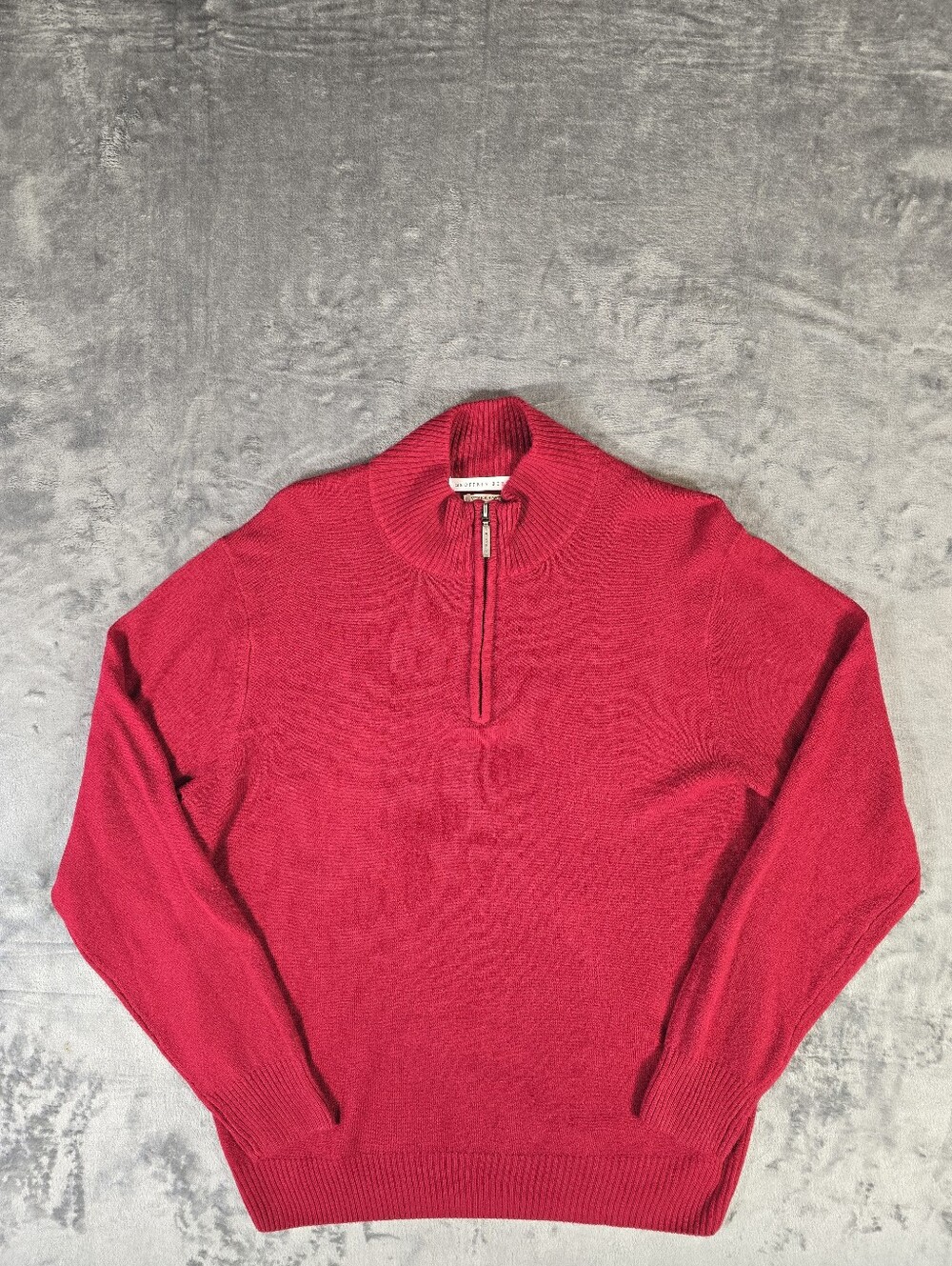 Geoffrey Beene Super Soft 1/4 Zip Pullover Sweater Size XL Red